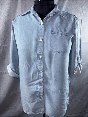 2883T&J Designs Light Blue Casual Men's Button-Down Shirt